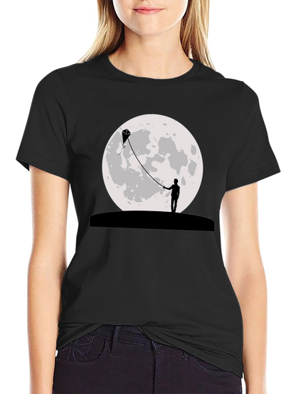 Moon Kite Black T-Shirt