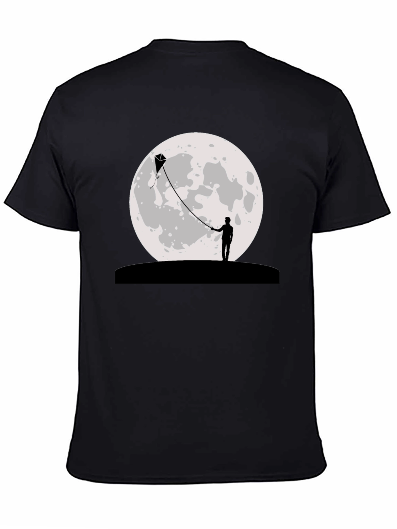 Moon Kite Black T-Shirt