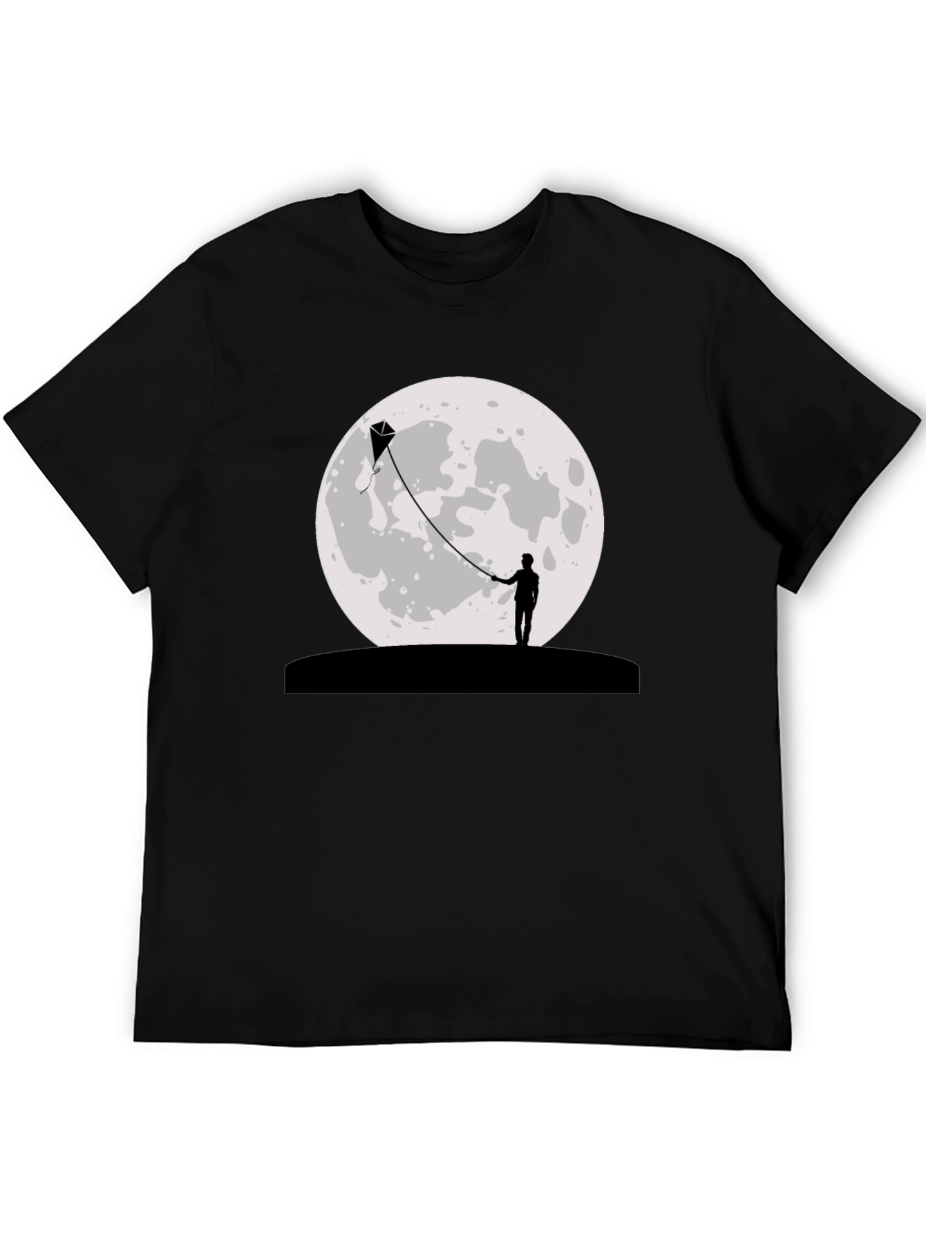 Moon Kite Black T-Shirt