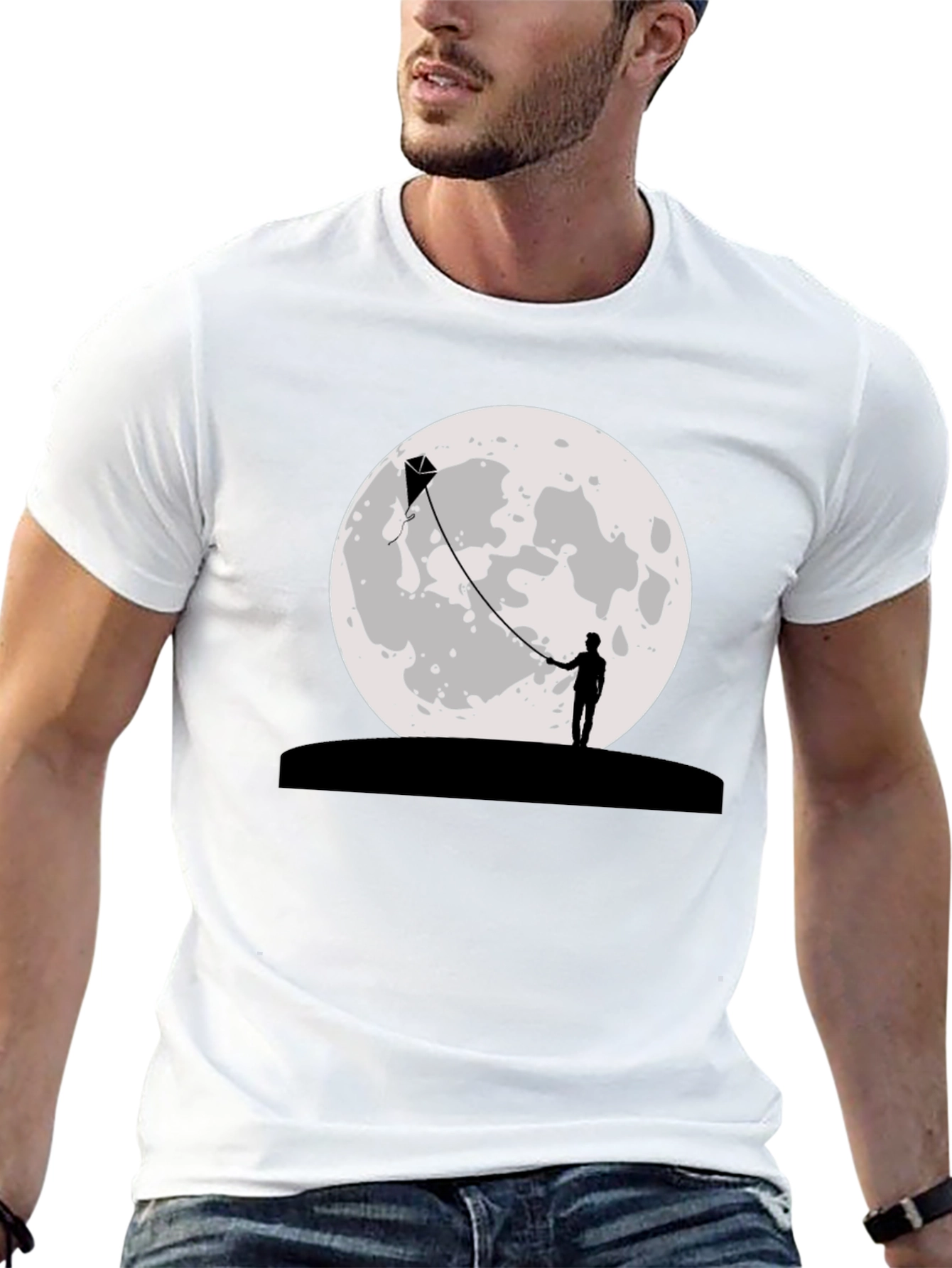 Moon Kite Black T-Shirt