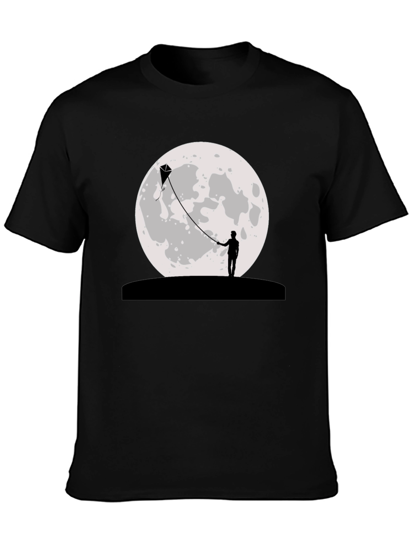 Moon Kite Black T-Shirt