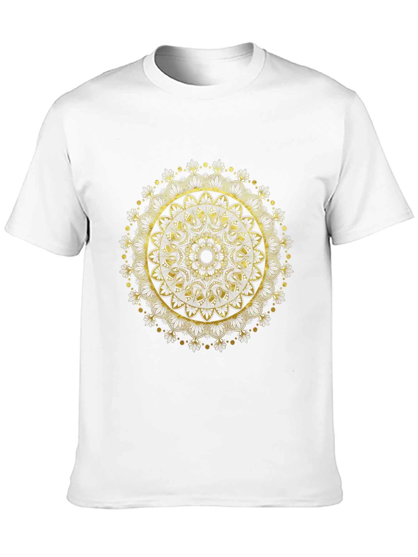 Gold Mandala Design Black T-Shirt
