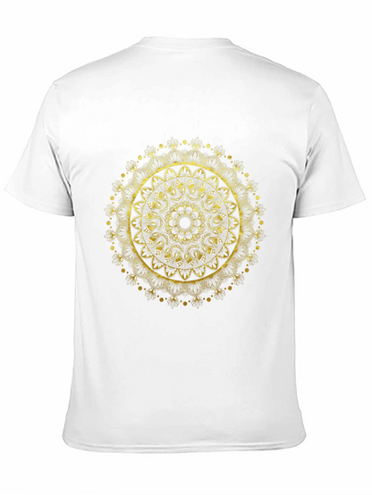 Gold Mandala Design Black T-Shirt