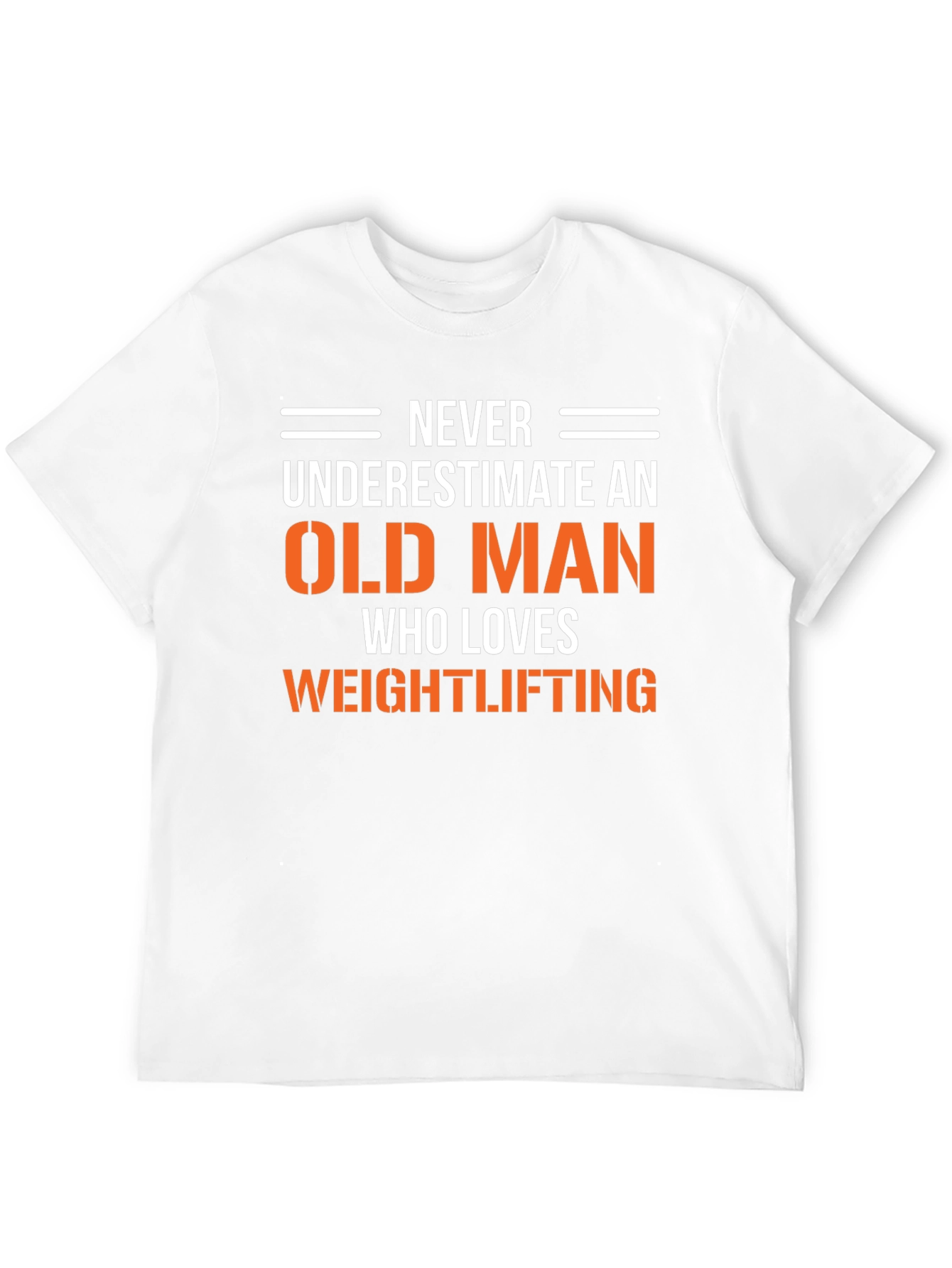 Funny Old Man Weightlifting Graphic T-Shirt