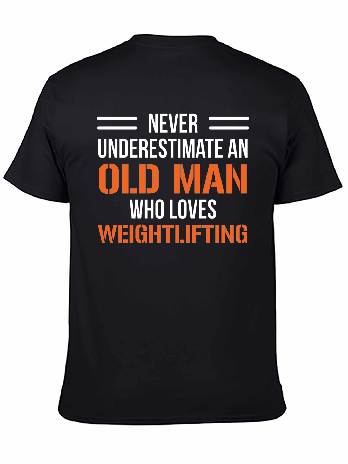 Funny Old Man Weightlifting Graphic T-Shirt