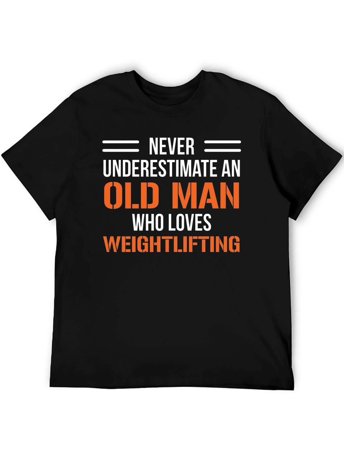 Funny Old Man Weightlifting Graphic T-Shirt
