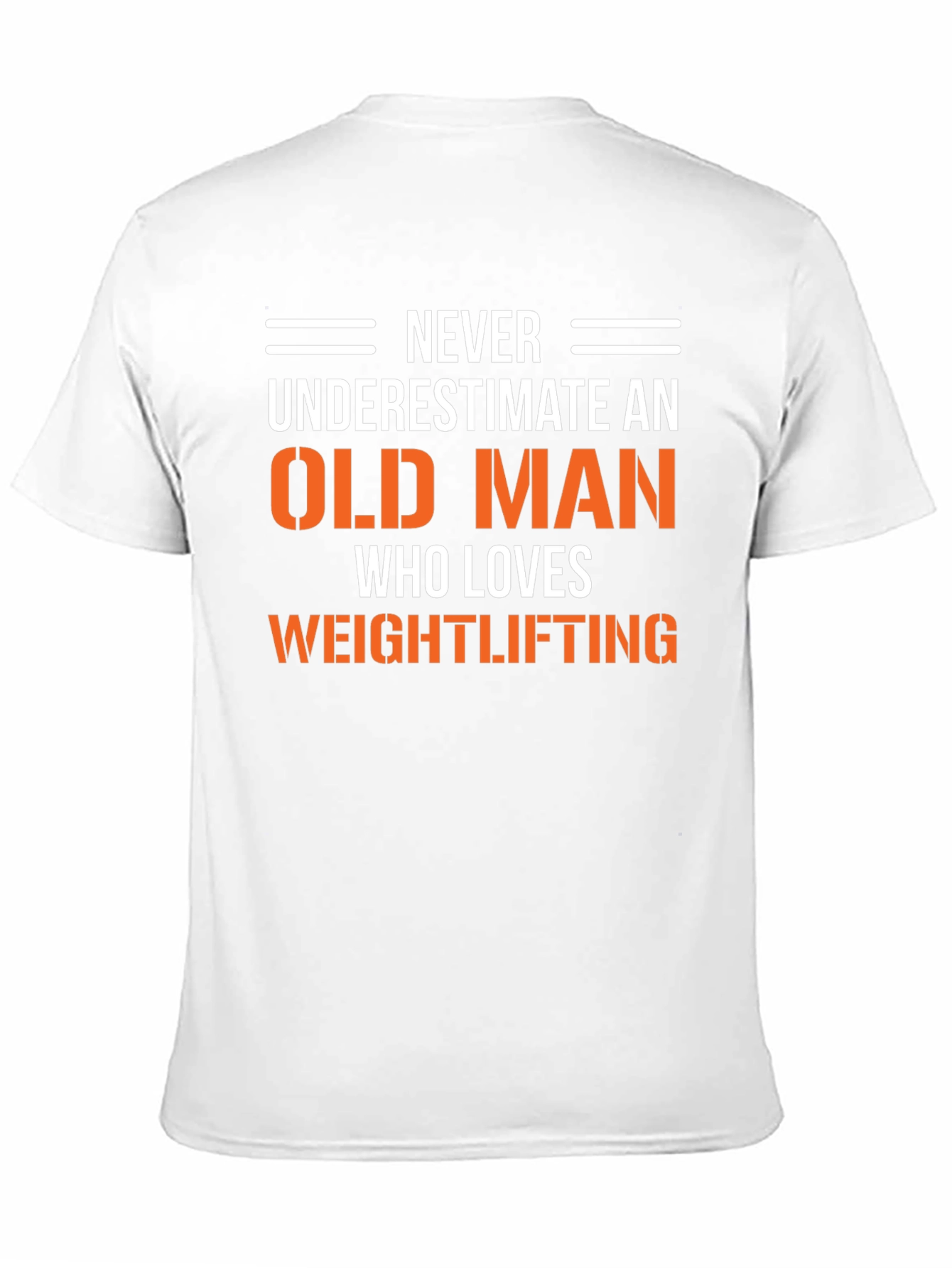Funny Old Man Weightlifting Graphic T-Shirt
