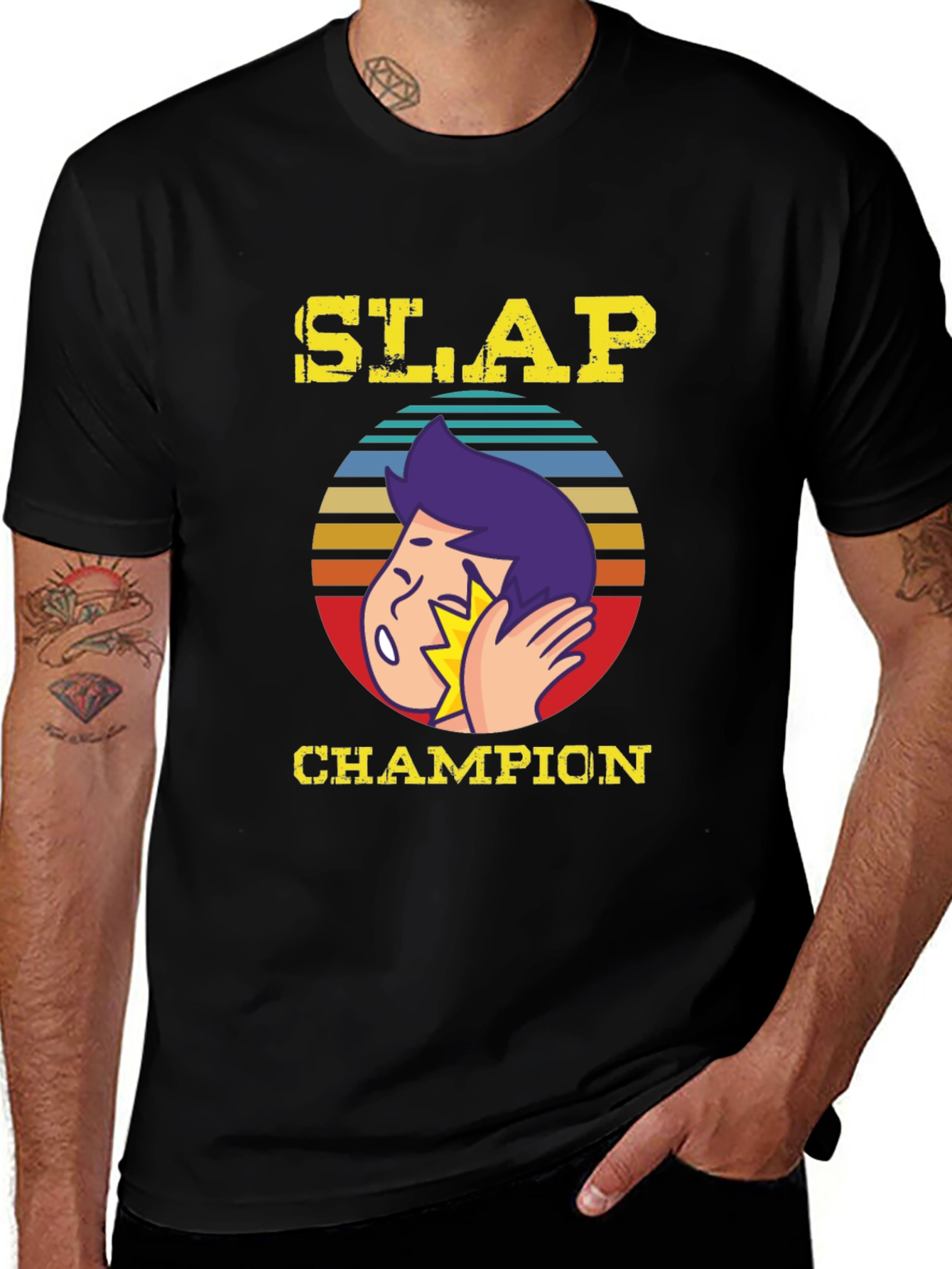 Slap Champion Graphic T-Shirt - Funny Humor Tee