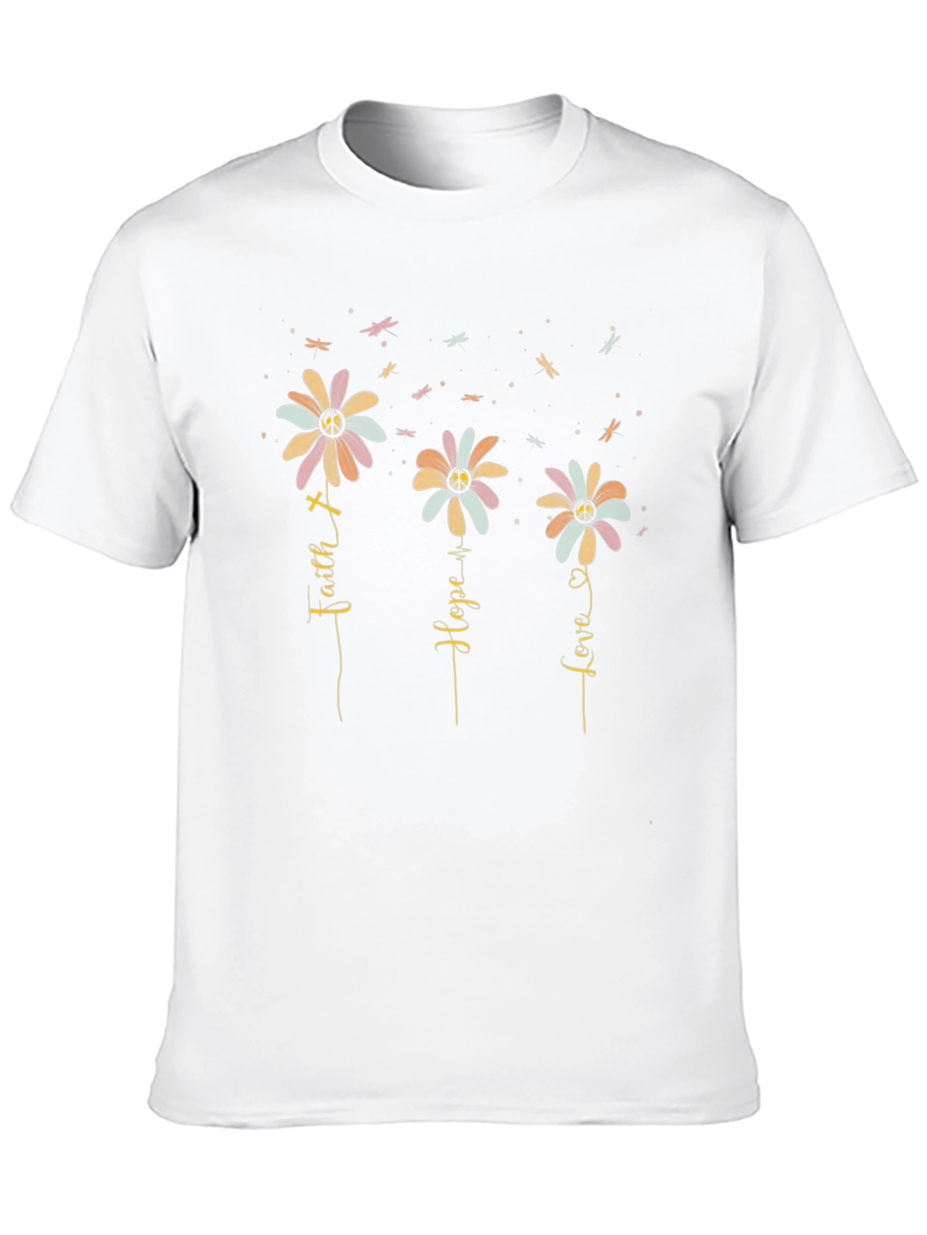 Faith Hope Love Flower T-Shirt - Graphic Tee