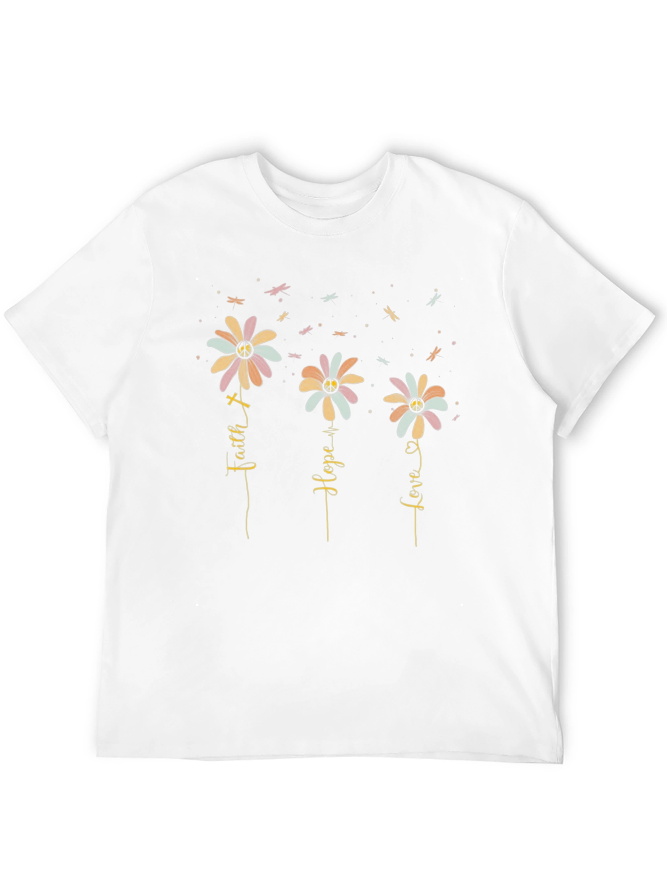 Faith Hope Love Flower T-Shirt - Graphic Tee