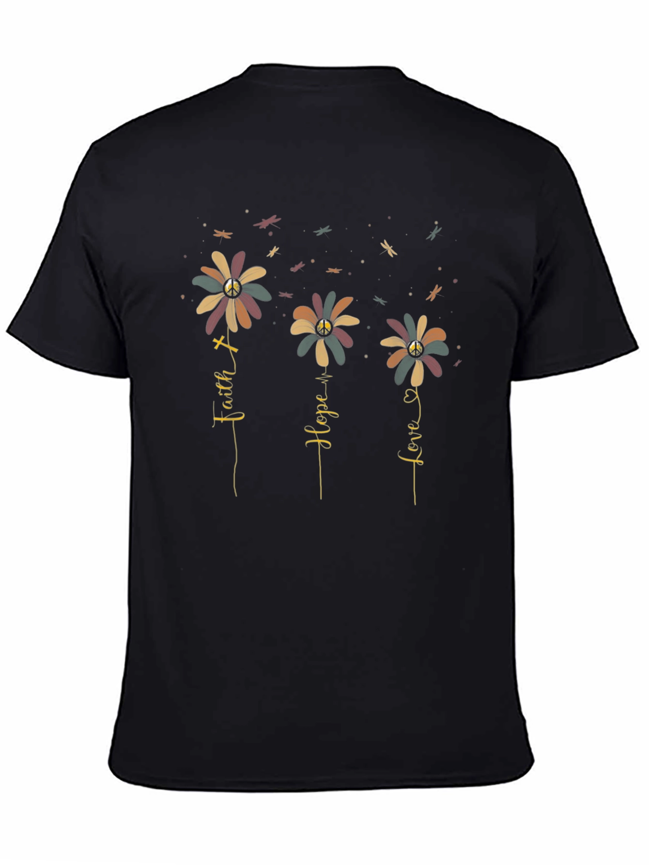 Faith Hope Love Flower T-Shirt - Graphic Tee