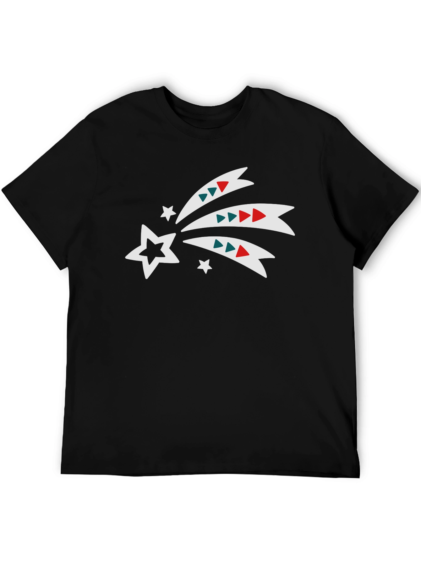 Festive Star Trail Graphic Tee - Black
