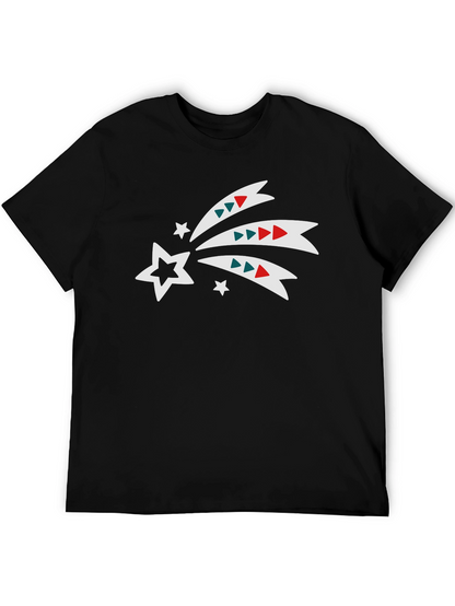 Festive Star Trail Graphic Tee - Black