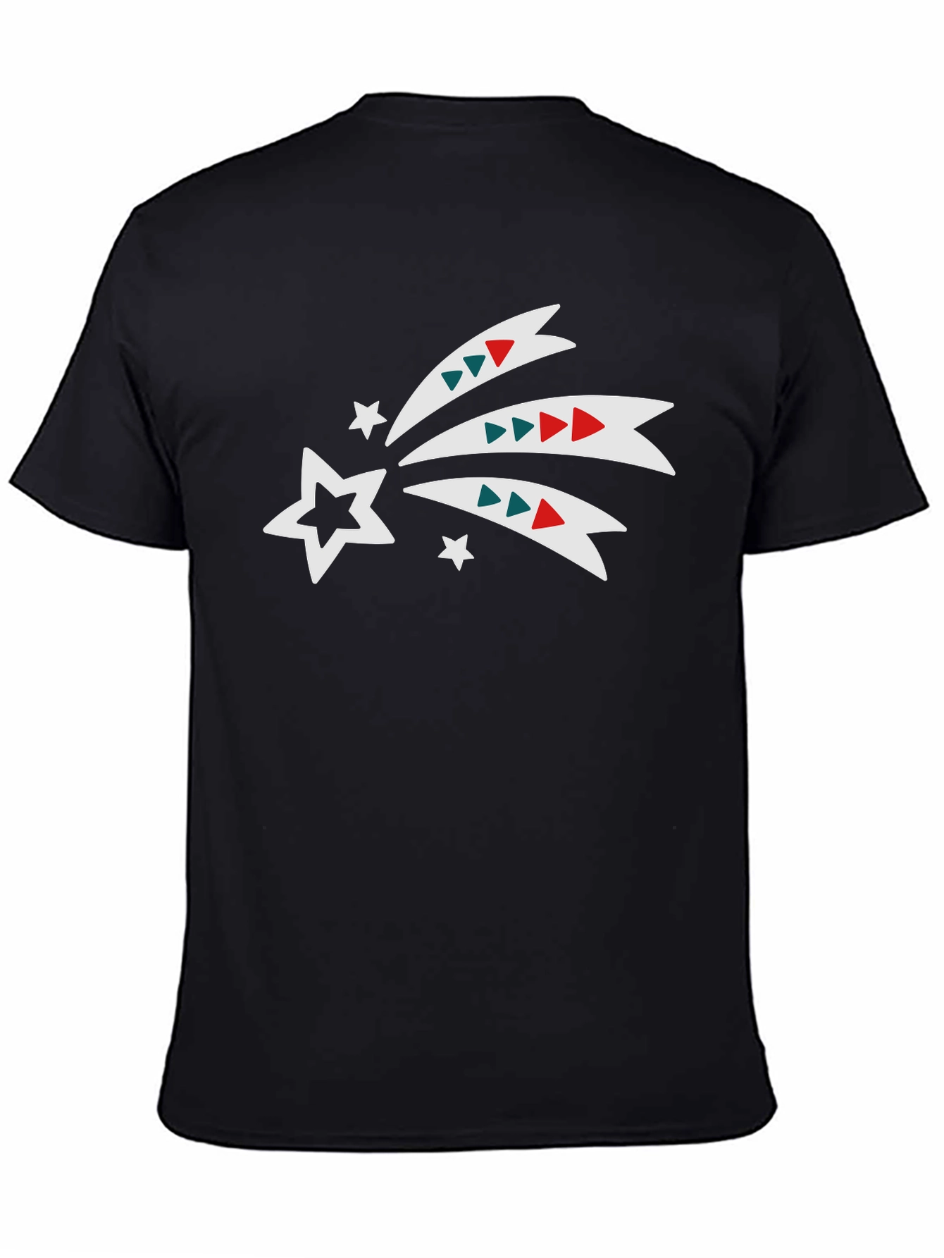 Festive Star Trail Graphic Tee - Black