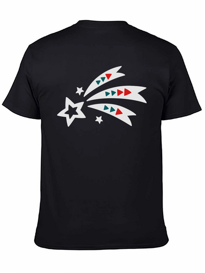Festive Star Trail Graphic Tee - Black