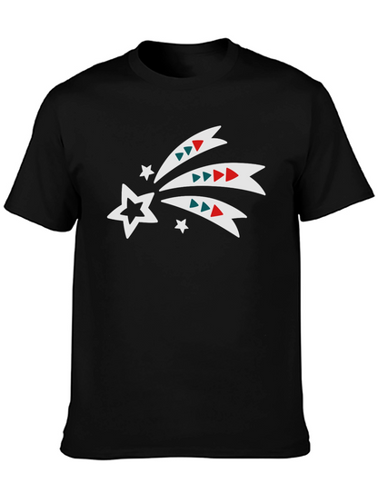 Festive Star Trail Graphic Tee - Black