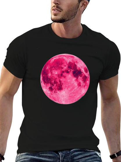 Pink Moon Graphic Black T-Shirt