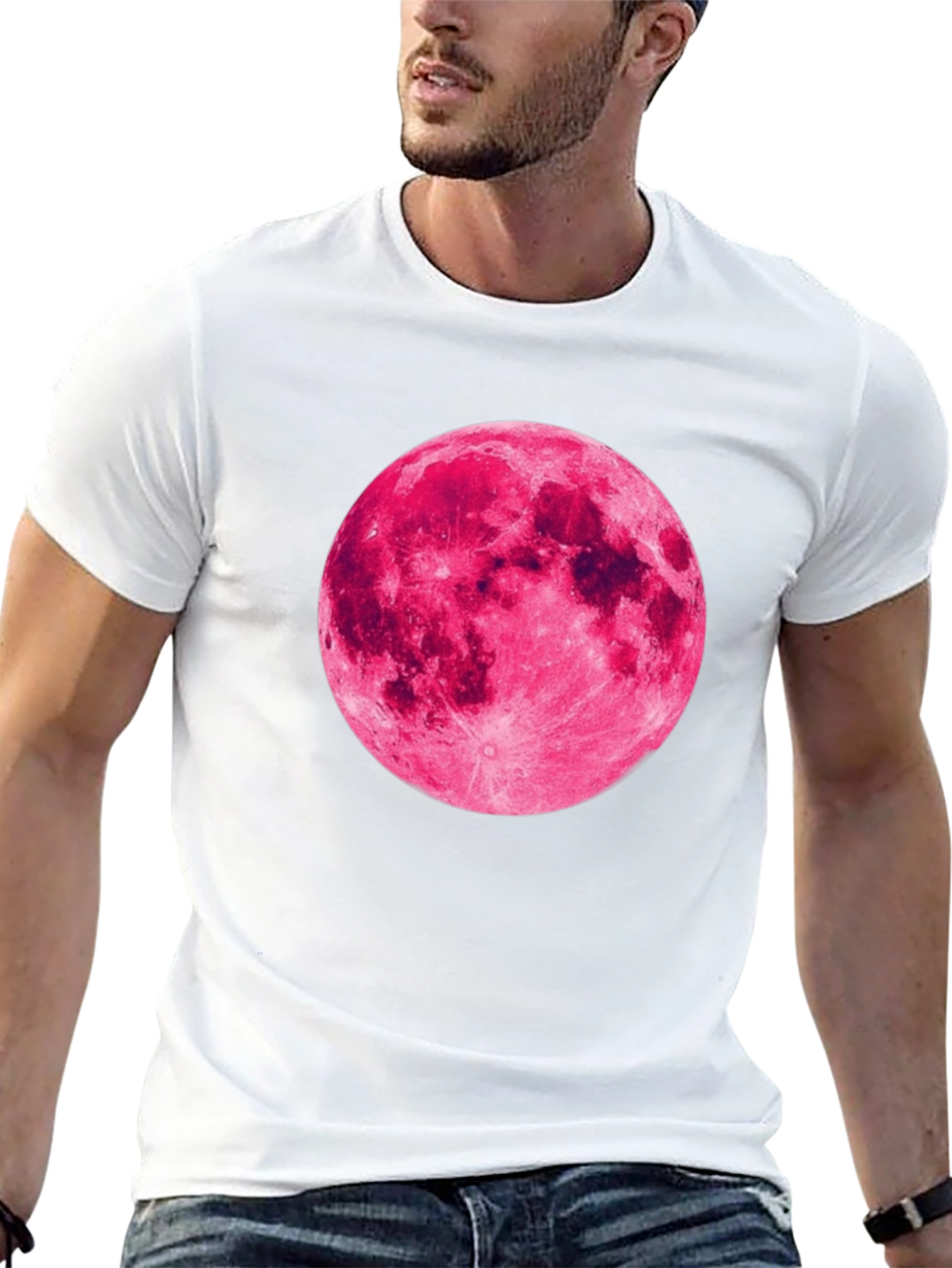 Pink Moon Graphic Black T-Shirt