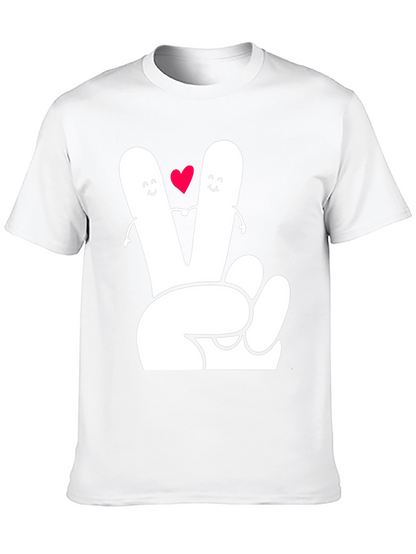 Peace Sign Heart Graphic Tee - Black T-Shirt