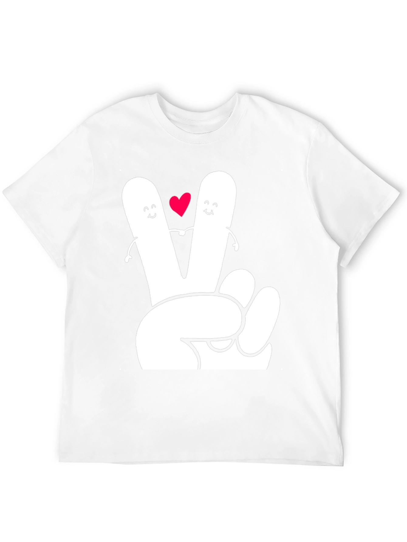 Peace Sign Heart Graphic Tee - Black T-Shirt