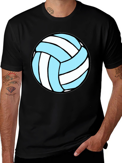 Volleyball Graphic Tee - Black Cotton Blend