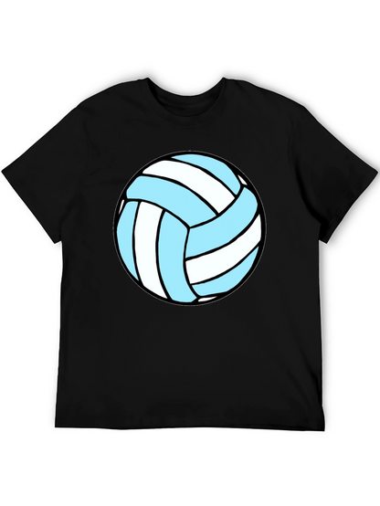 Volleyball Graphic Tee - Black Cotton Blend