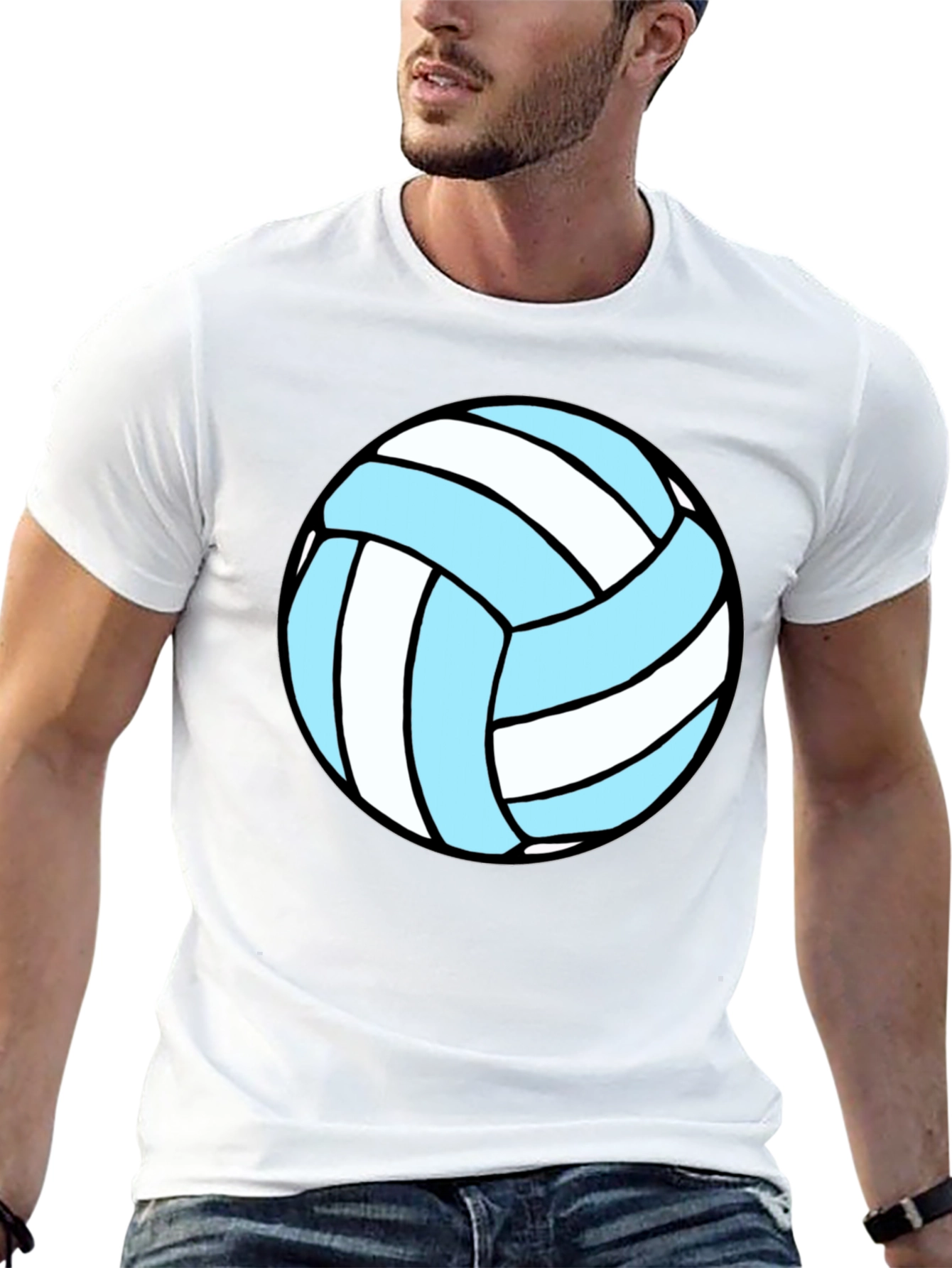 Volleyball Graphic Tee - Black Cotton Blend