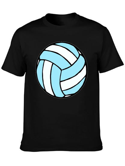 Volleyball Graphic Tee - Black Cotton Blend