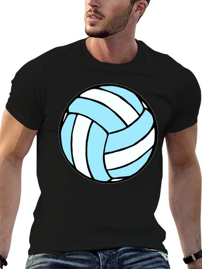 Volleyball Graphic Tee - Black Cotton Blend
