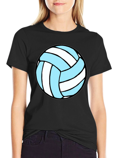 Volleyball Graphic Tee - Black Cotton Blend