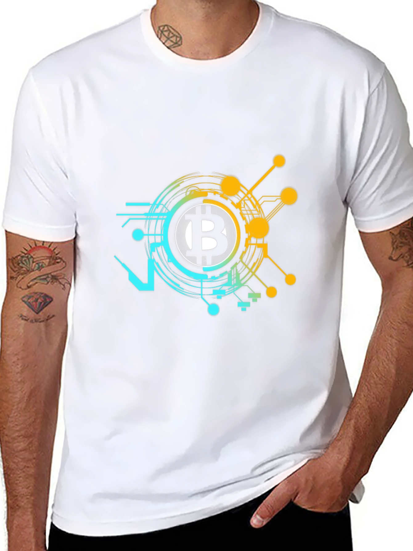 Bitcoin Tech Graphic Black T-Shirt