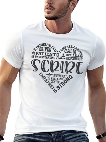 Scribe Heart Word Art T-Shirt Medical Professional