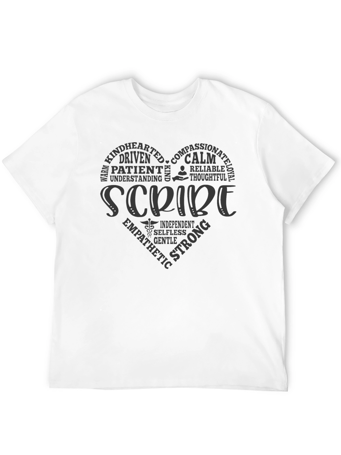 Scribe Heart Word Art T-Shirt Medical Professional