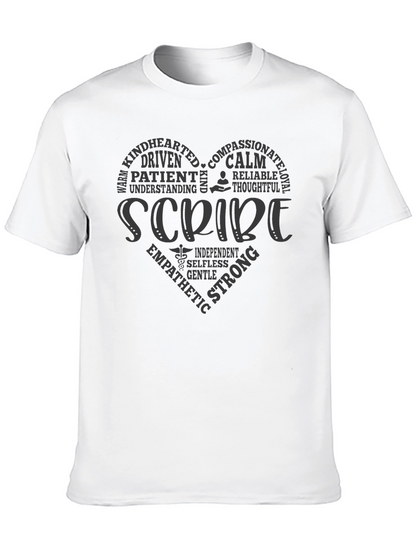 Scribe Heart Word Art T-Shirt Medical Professional