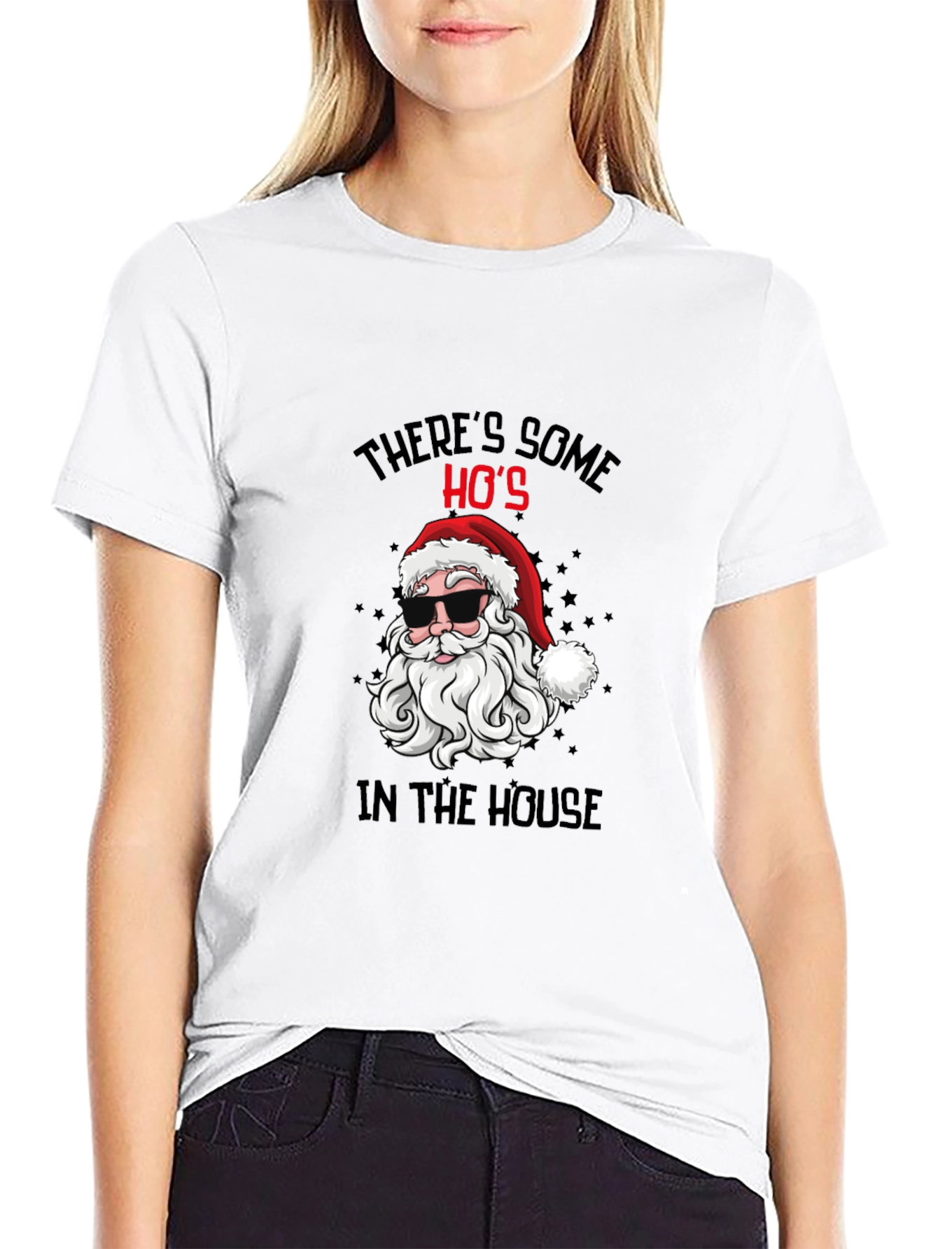 Cool Santa Christmas T-Shirt: Theres Some Hos