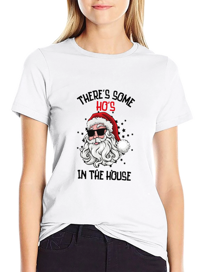 Cool Santa Christmas T-Shirt: Theres Some Hos