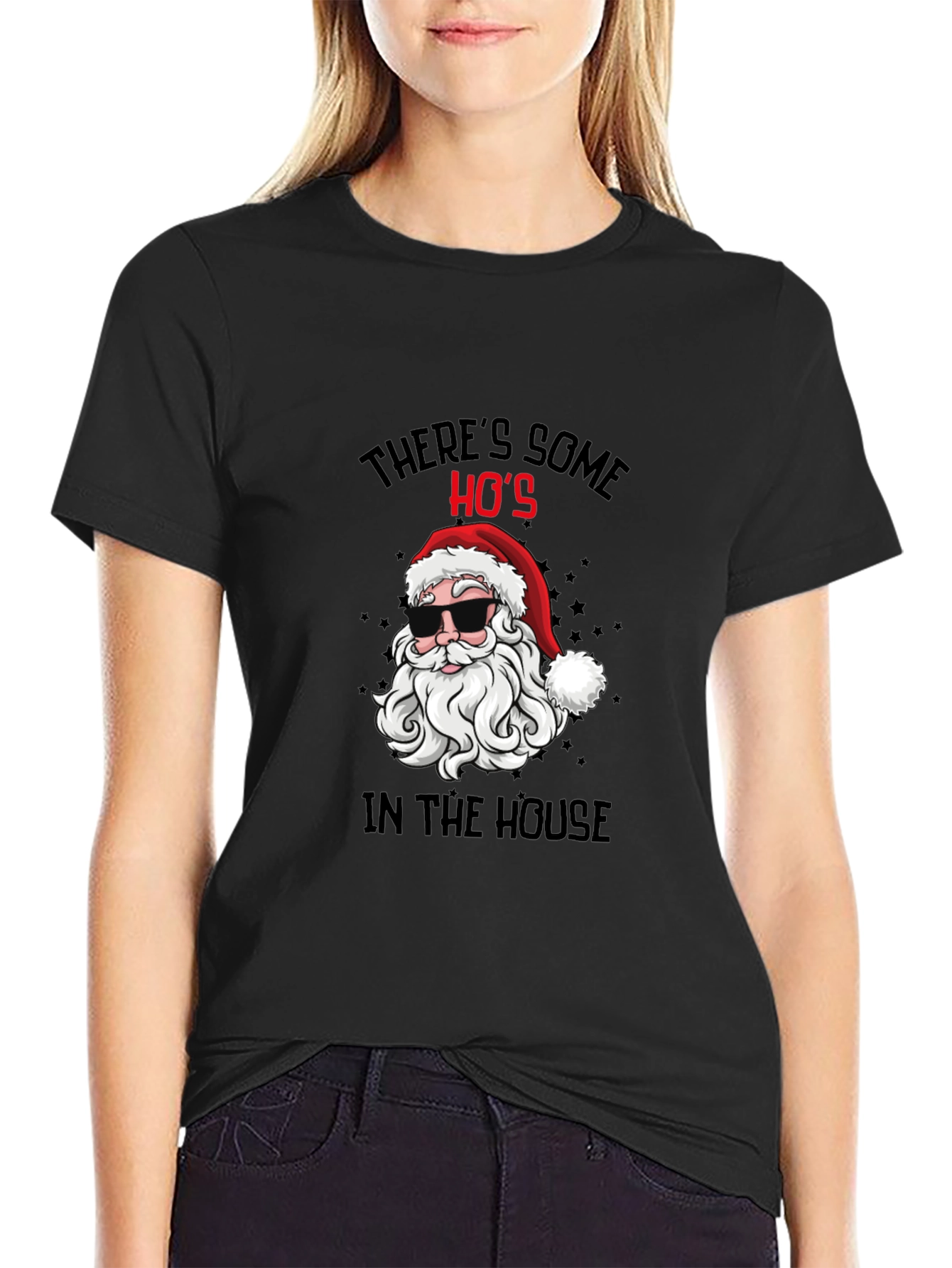 Cool Santa Christmas T-Shirt: Theres Some Hos