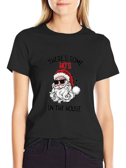 Cool Santa Christmas T-Shirt: Theres Some Hos