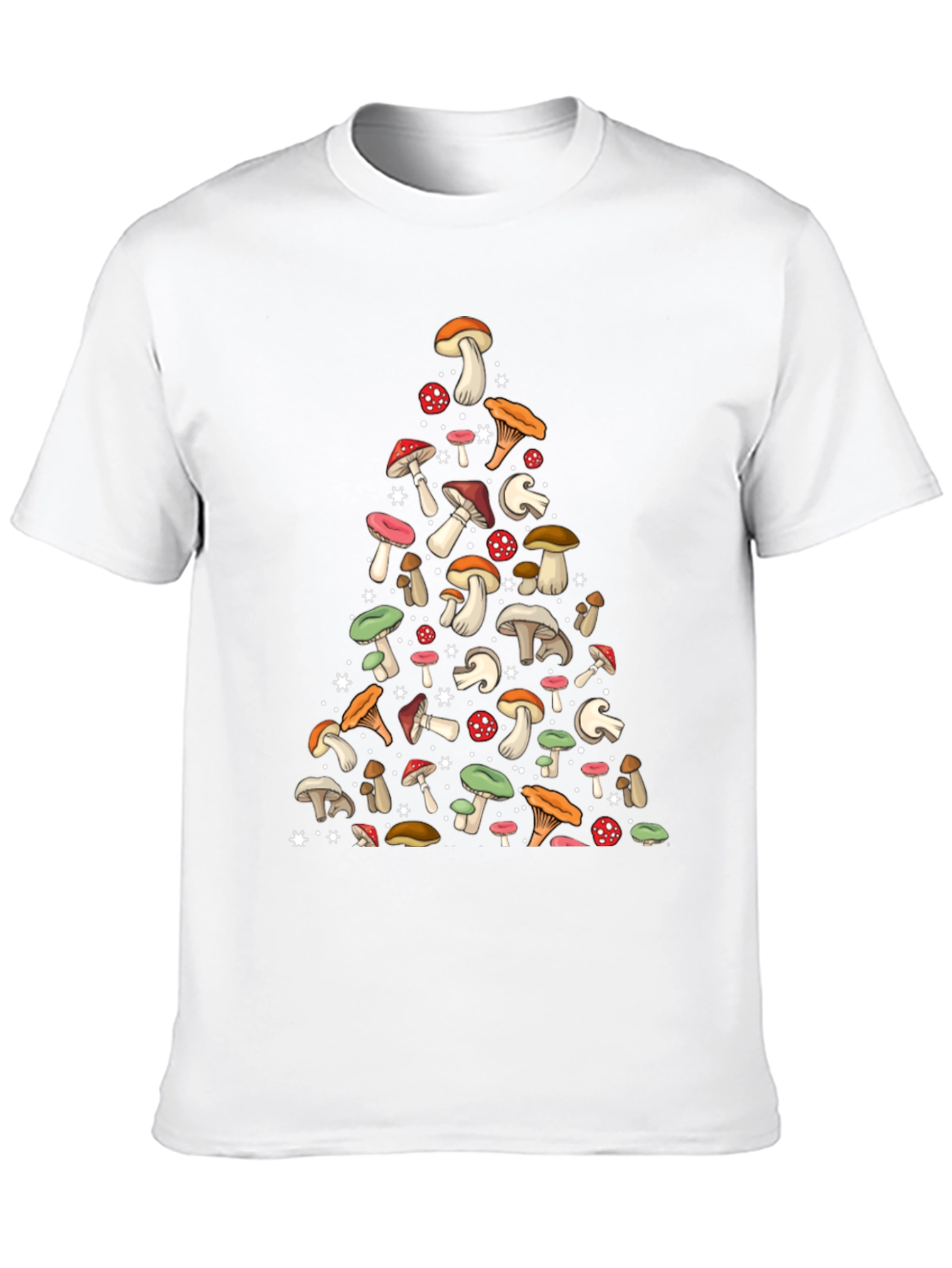 Mushroom Pattern Black T-Shirt