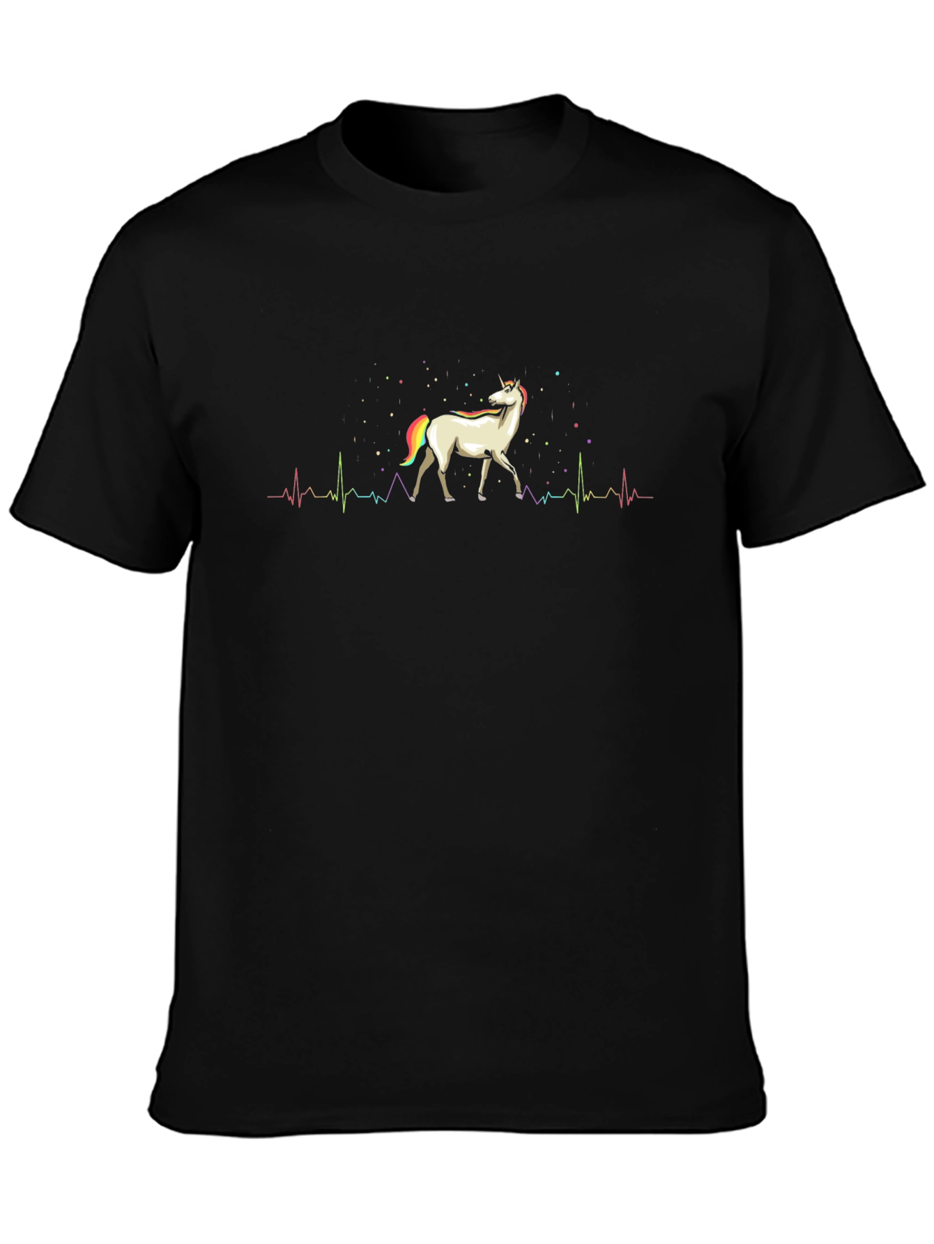 Unicorn Heartbeat Mens Graphic Tee