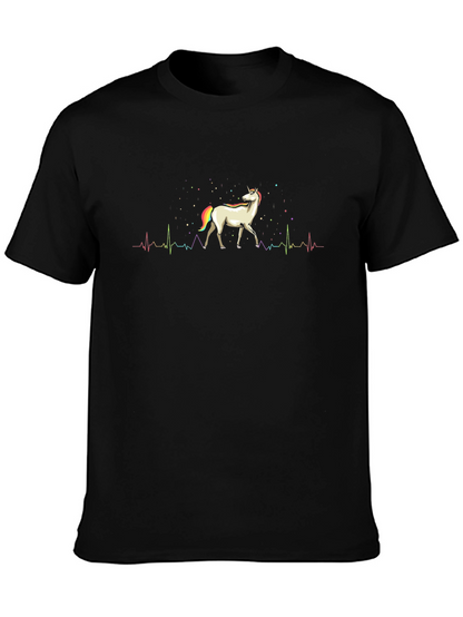 Unicorn Heartbeat Mens Graphic Tee