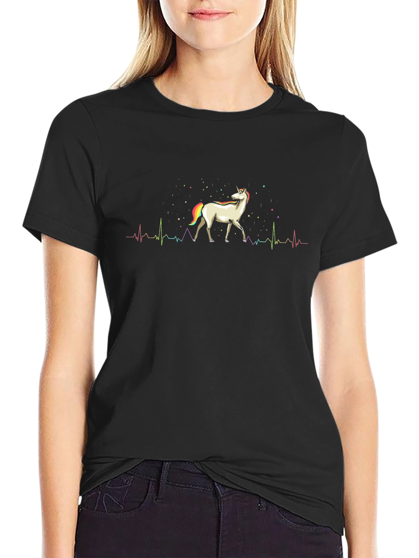 Unicorn Heartbeat Mens Graphic Tee