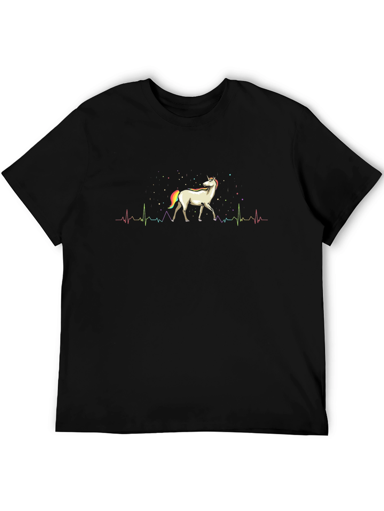 Unicorn Heartbeat Mens Graphic Tee