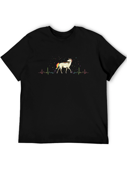 Unicorn Heartbeat Mens Graphic Tee
