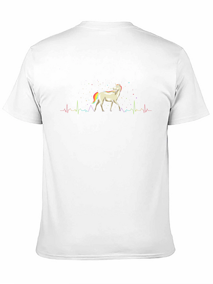 Unicorn Heartbeat Mens Graphic Tee