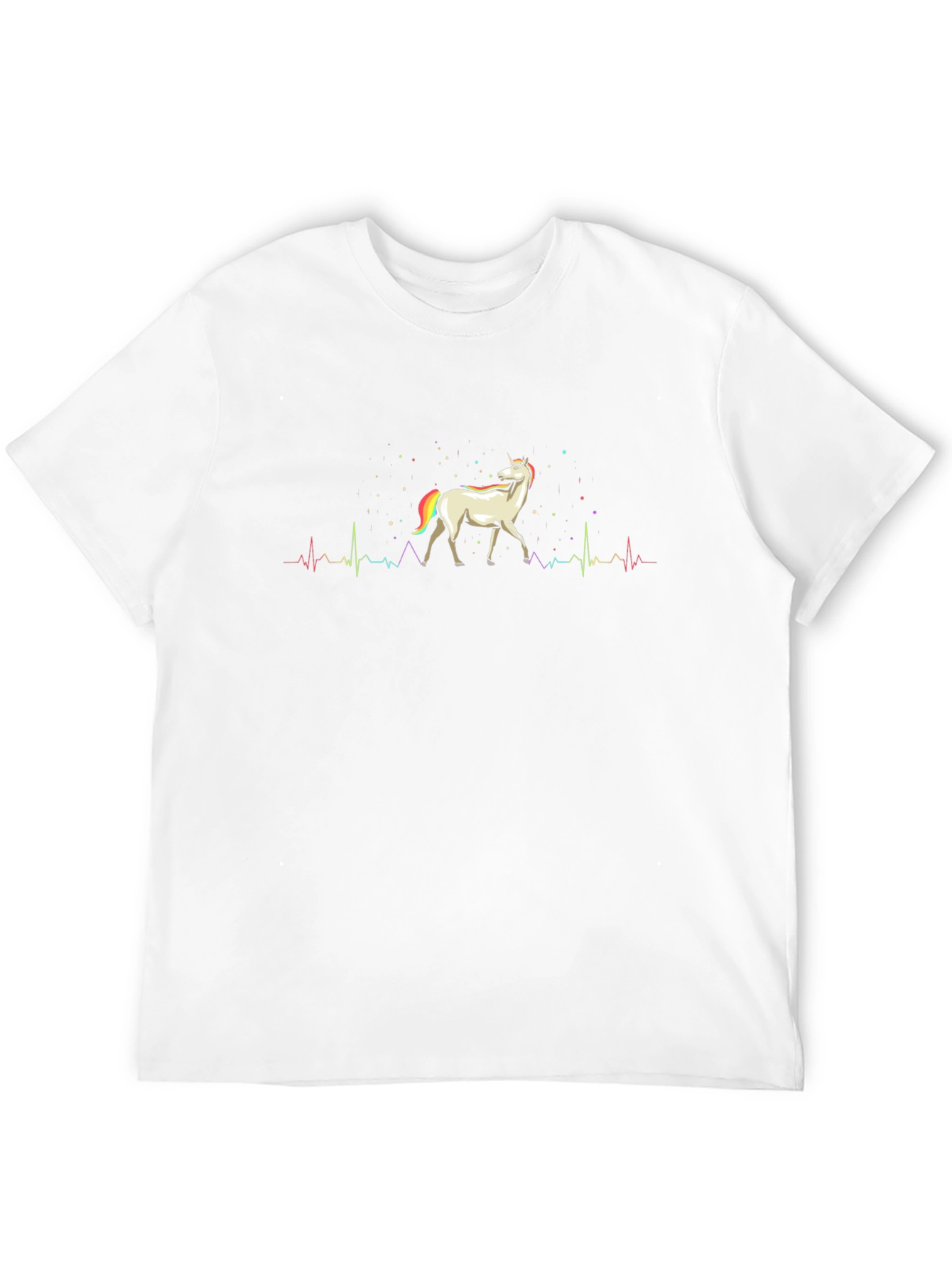 Unicorn Heartbeat Mens Graphic Tee