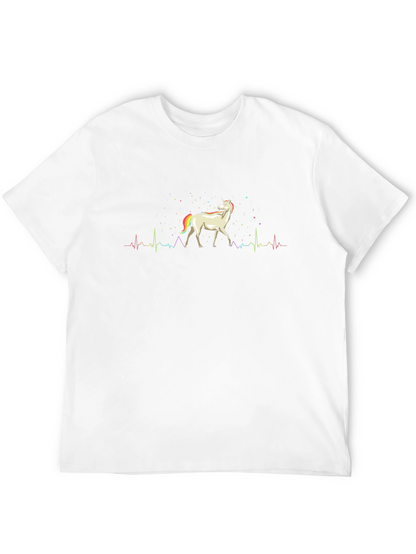 Unicorn Heartbeat Mens Graphic Tee