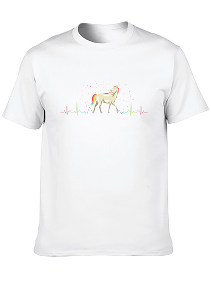 Unicorn Heartbeat Mens Graphic Tee