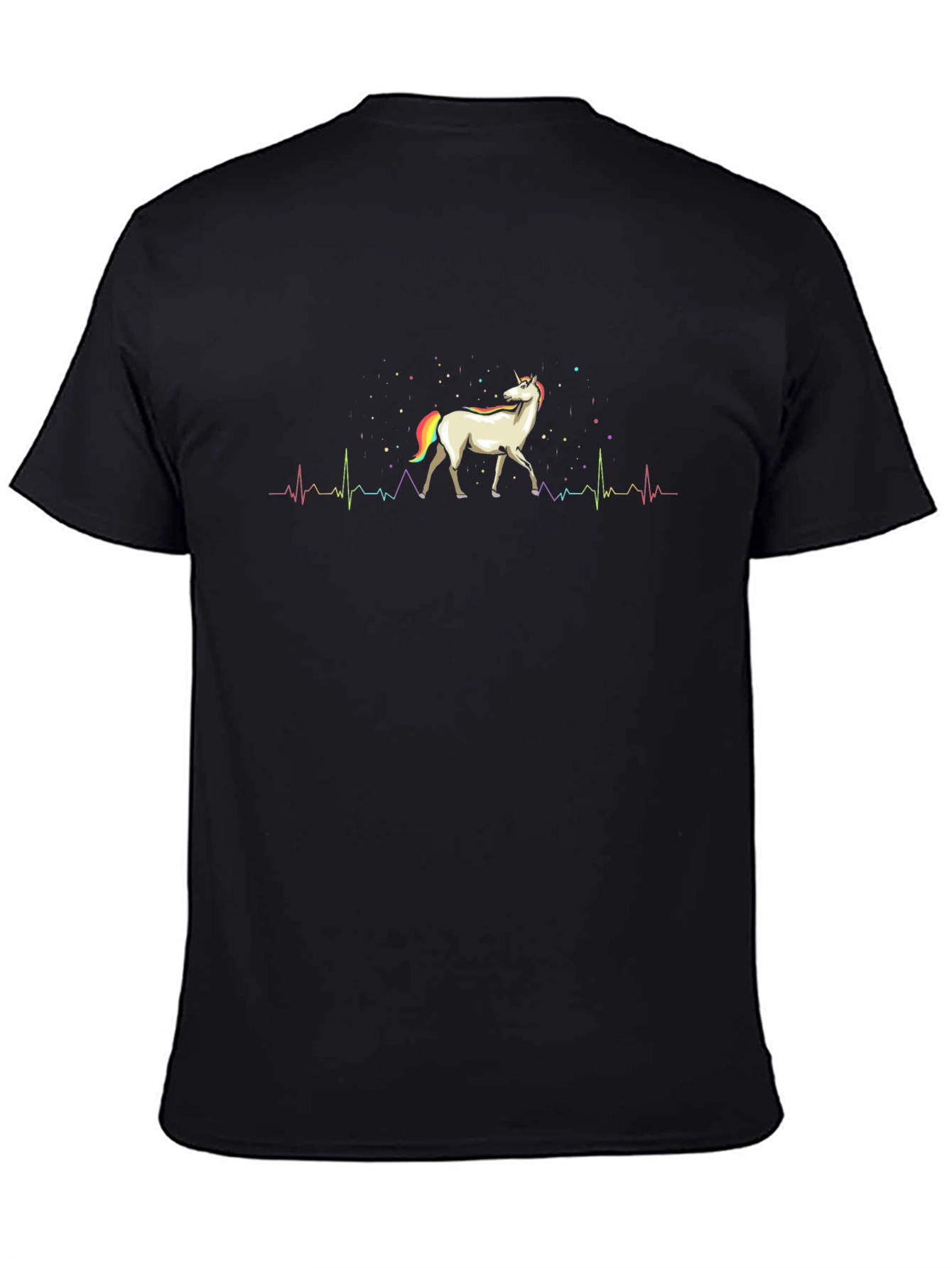 Unicorn Heartbeat Mens Graphic Tee