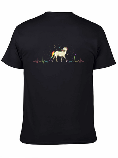 Unicorn Heartbeat Mens Graphic Tee